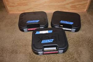 lot 364 image: 3 Glock 9MM Hand Gun Cases,  includes clips, locks, cleaners and more see pics (NO GUNS) PREVIEW RECCOMMENDED