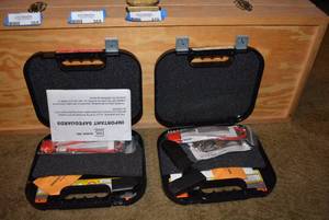lot 368 image: 2 Glock 40CAL Hand Gun Cases,  includes clips, locks, cleaners and more see pics (NO GUNS) PREVIEW RECCOMMENDED