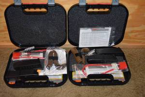 lot 371 image: 2 Glock 45CAL Hand Gun Cases,  includes clips, locks, cleaners and more see pics (NO GUNS) PREVIEW RECCOMMENDED