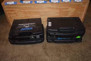lot 376 image: 3 Kimboard, 1 Christensen Gun Cases, includes locks, cleaners and more see pics (NO GUNS) PREVIEW RECCOMMENDED