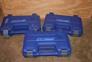 lot 382 image: 3 Smith & Wesson Revolver Gun Cases ,  includes locks, cleaners and more see pics (NO GUNS) PREVIEW RECCOMMENDED