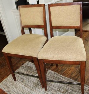 lot 354 image: 2 Dining Chairs, Teak Back, Padded Matches Lots 276 and 466