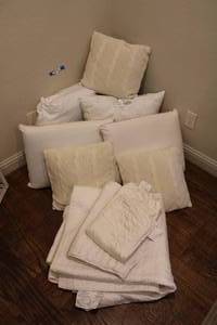 lot 334 image: Pottery Barn Blankets and Pillows