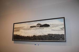 lot 343 image: Large Wall Art, Signed Canvas Print of Black Rock Shore