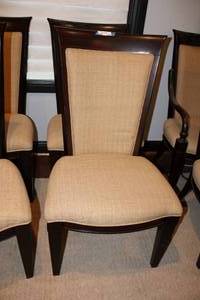 lot 470 image: Two Havertys Copley Square Upholstered Chairs, Coffee Bean