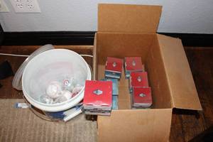 lot 345 image: Texas Rangers Baseballs and 7 Display Cases