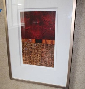 lot 188 image: Ethan Allen - Charles Sabec Vintage, Beveled Fabric Mat and Silver Finish Frame
