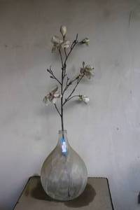 lot 574 image: Large Glass Vase with Flower Branch