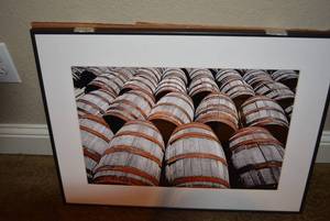 lot 434 image: Wall Art Framed Photo and Wine Barrels