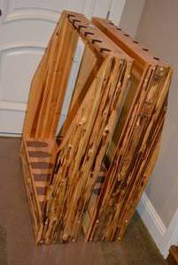lot 454 image: 2 Wooden 6 Gun Racks by Rush Creek with under storage
