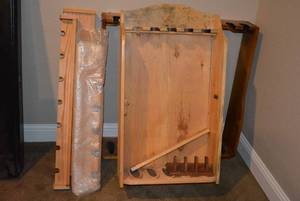 lot 455 image: MIxed lot of Wooden Gun Racks, see pictures floor and wall hanging