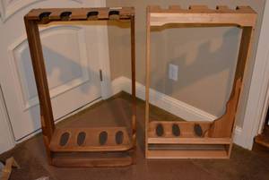 lot 458 image: Wooden holds 4 Guns Racks with under storage, 2 Total