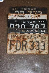 lot 514 image: Texas 1960s License Plates