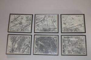 lot 237 image: Ethan Allen Paris Grid Wall Art, 6 Total