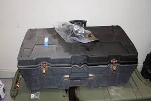lot 210 image: Black Storage Truck and Solar Batteries and panels for game cams