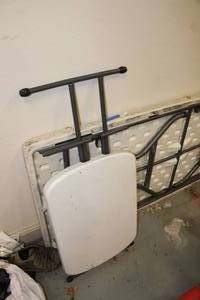 lot 213 image: Two Blow mold Folding Tables as shown 5 and 2