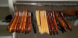 lot 671 image: Wooden Hangers for Pants and Shirts