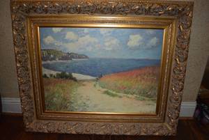 lot 8 image: Claude Monet - Chemin dans les bls  Pourville (1882), Canvas Transfer, see pictures