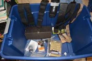 lot 714 image: Misc Gun Accessories Belts, Straps, Springs, cleaning supplies,and more PREVIEW RECCOMMENDED