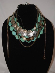 lot 726 image: Necklace selection. Includes a signed Kenneth J Lane and signed Janna Conner (Los Angeles, missing clasp) necklace.