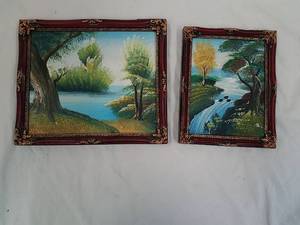 lot 361 image: 2 Framed Paintings of Nature Scenes