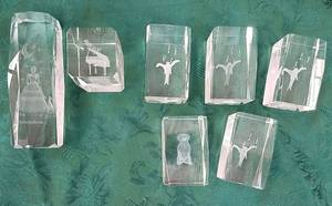 lot 373 image: Etched Glass Prisms