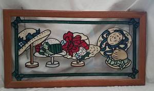 lot 387 image: Painted Glass Panel