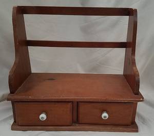 lot 409 image: Solid Wood Shelf with drawers