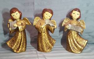 lot 219 image: 3 vintage Angels with instruments
