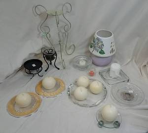 lot 419 image: Assorted Candles &amp Candle Holders