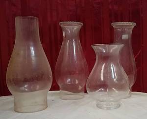 lot 440 image: 4 Hurricane Lamp Chimneys