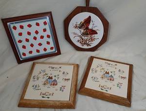 lot 456 image: Wood &amp Ceramic Trivets