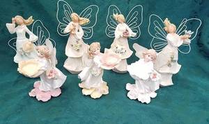 lot 492 image: 7 Angel and Fairy Figurines