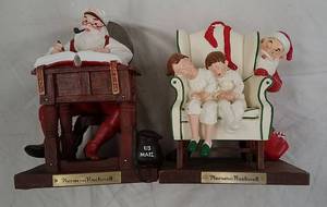 lot 502 image: 2 Norman Rockwell Santa Figurines
