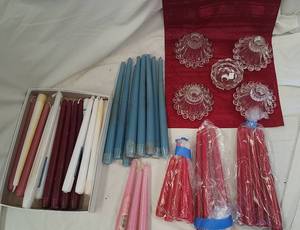 lot 488 image: Taper Candles and Candle Holders
