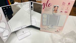 lot 182 image: Glo Tech LED Mirror w Bluetooth & Phone Holder for Makeup