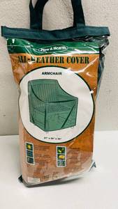 lot 188 image: Plow & Hearth All-Weather Armchair Cover Green 27x26x35in