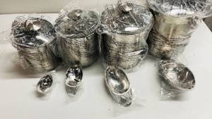 lot 258 image: Cannister Set Stainless Steel 8pc