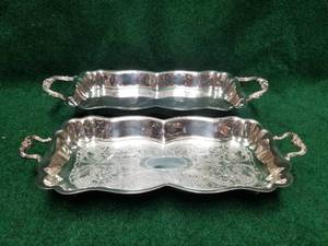 lot 114 image: Household items - silver trays