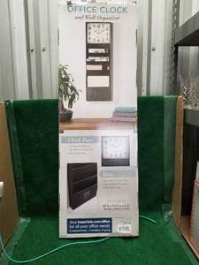 lot 124 image: Office clock and wall organizer