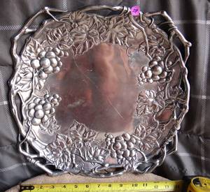 lot 28 image: Arthur Court Grape 15 inch Round Tray