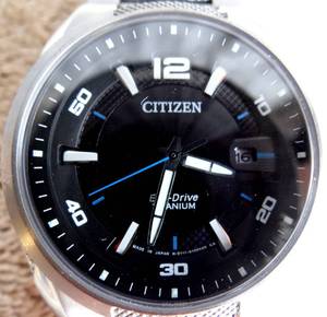 lot 119 image: BEAUTIFUL CITIZEN MENS TITANIUM ECO-DRIVE WATCH - $$$