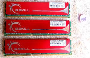lot 133 image: G.Skill F3-12800CL9T-6GBNQ Tri-Channel DDR3 Ram