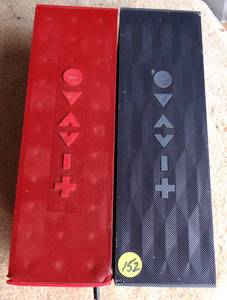 lot 152 image: 2X Jawbone J2011 Big Jambox Bluetooth Speakers - BLACK & RED, 1 USB CORD $$$