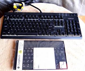 lot 182 image: NEW Logitech KEYS-TO-GO Ultra Slim Keyboard with iPhone Stand & Corsair Gaming Keyboard