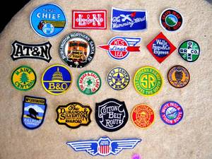 lot 224 image: VERY COOL - 21 PC LOT OF EMBROIDERED RAILROAD PATCHES
