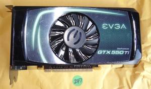 lot 247 image: EVGA NVidia GeForce GTX 550 Ti 1GB GDDR5 PCIe 2.0 x16 Video Card
