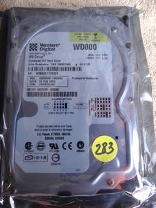 lot 283 image: COMING SOONWESTERN DIGITAL WD800 HARD DRIVE