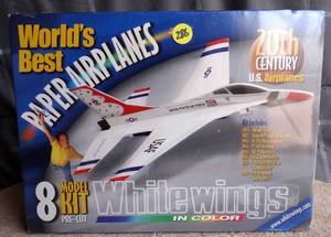 lot 286 image: Whitewings 20th Century 8 Model Kit Pre-Cut Worlds Best Paper Airplanes