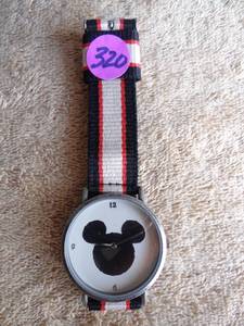 lot 320 image: Disney X Junk Food Mickey Mouse Wrist Watch Silver Red White Black Strap